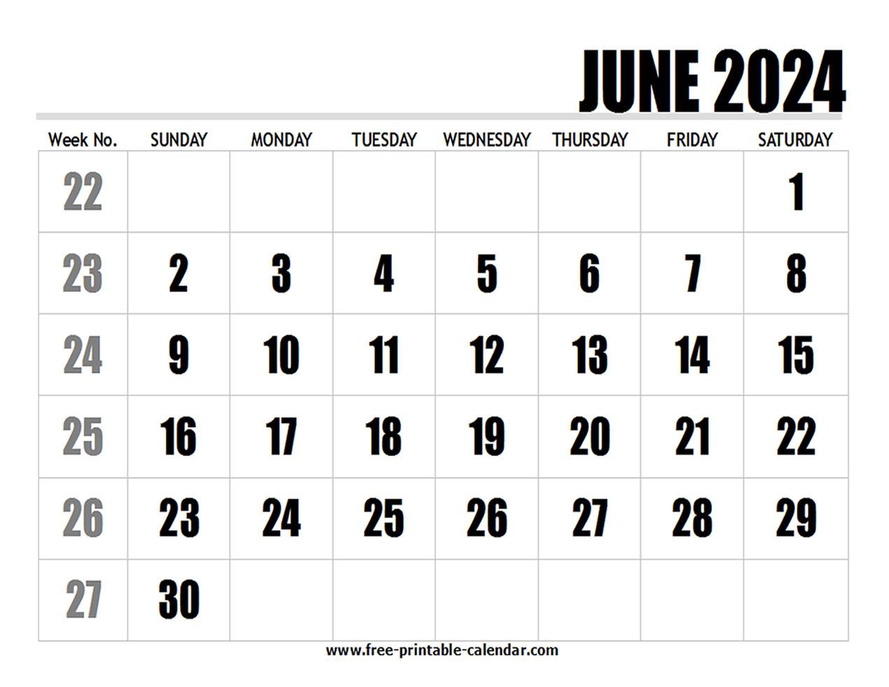 2024 calendar june