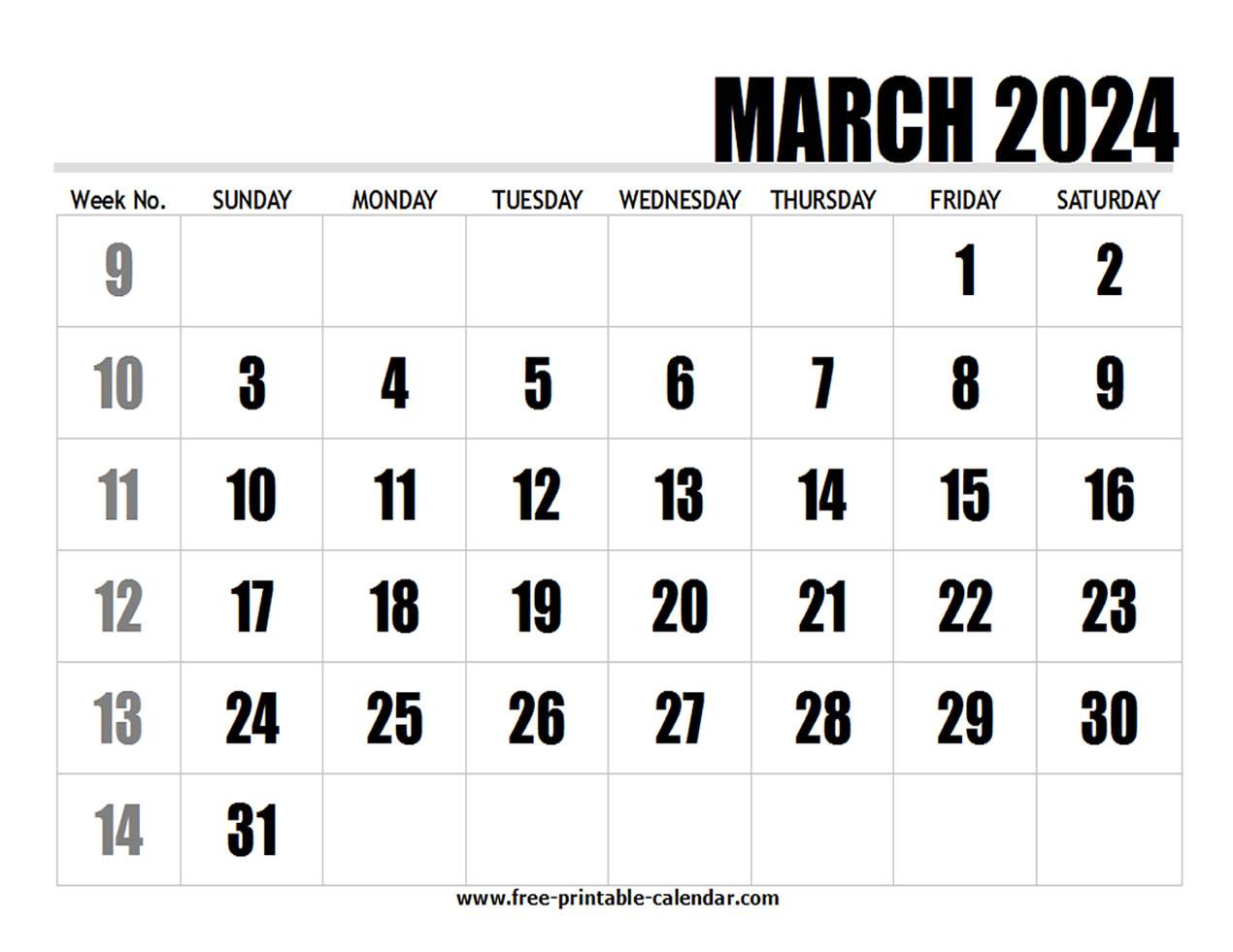 2024 calendar march