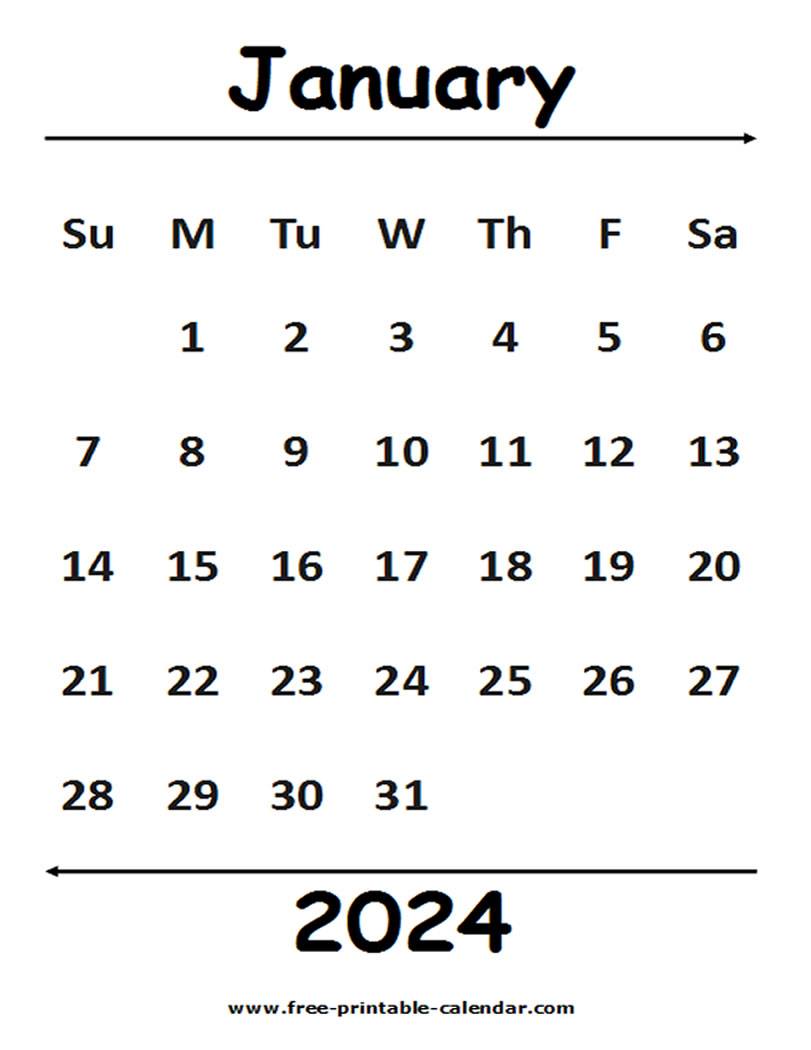 2024 january calendar