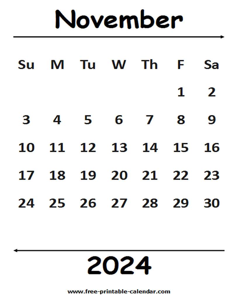 2024 November Calendar