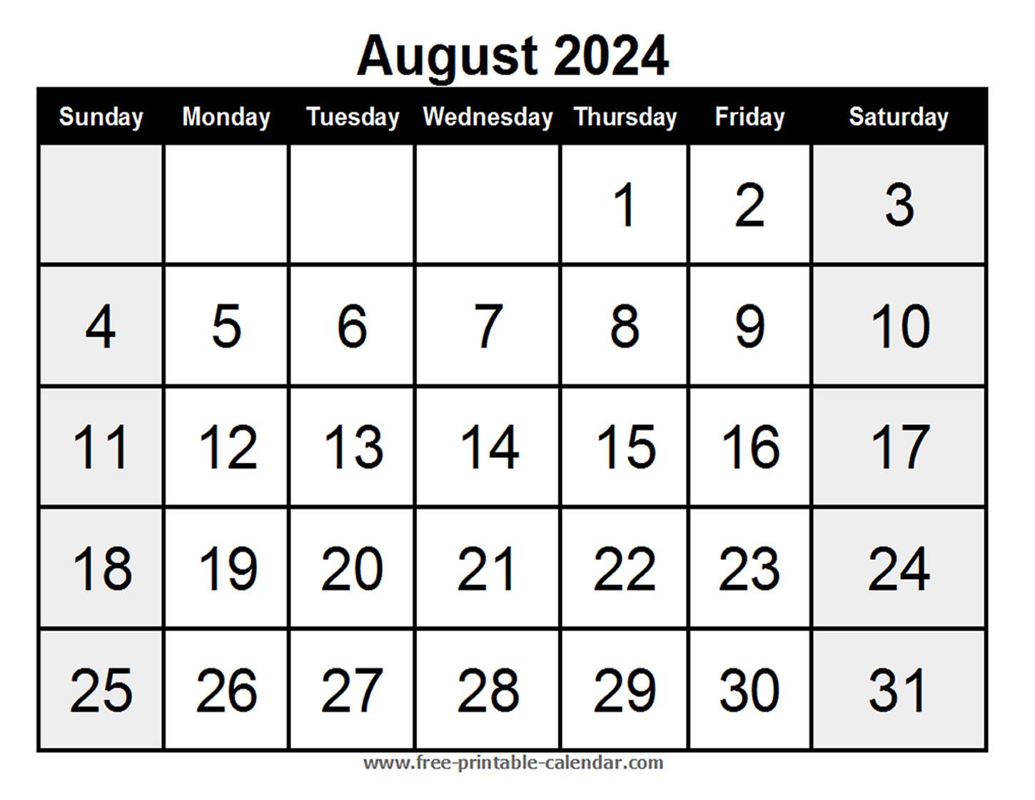 calendar august 2024