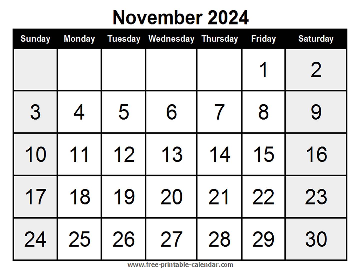 calendar november 2024
