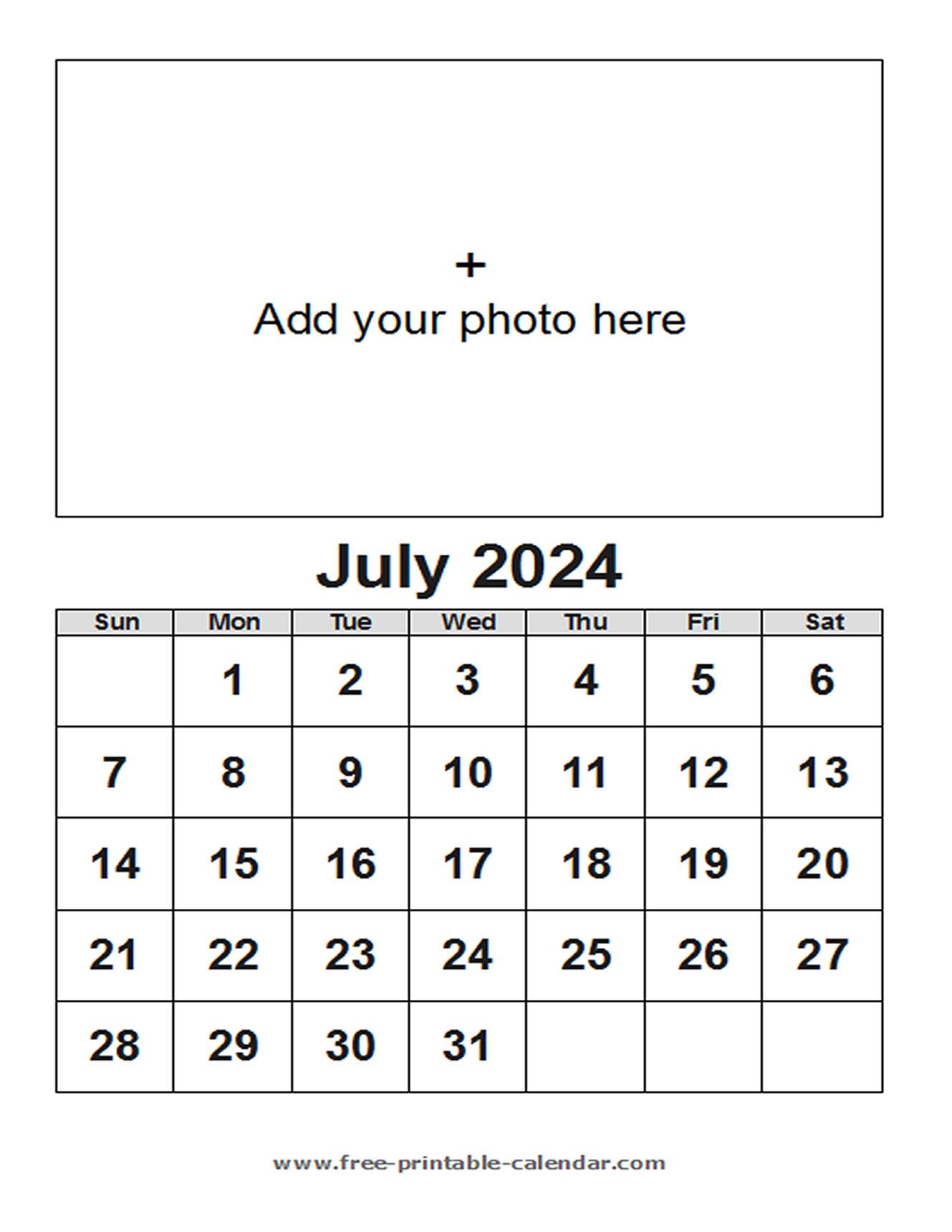 July Calendar 2024