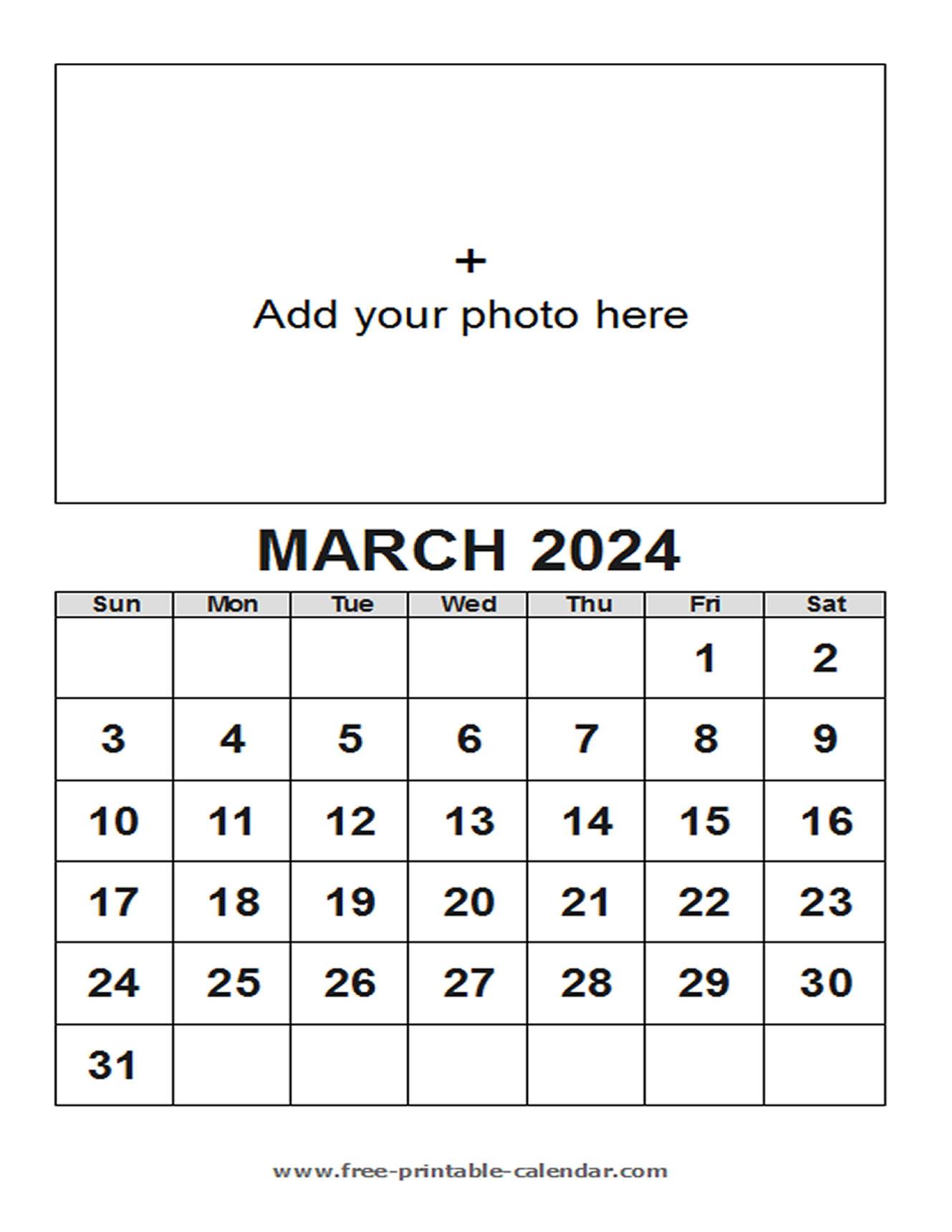 March Calendar 2024