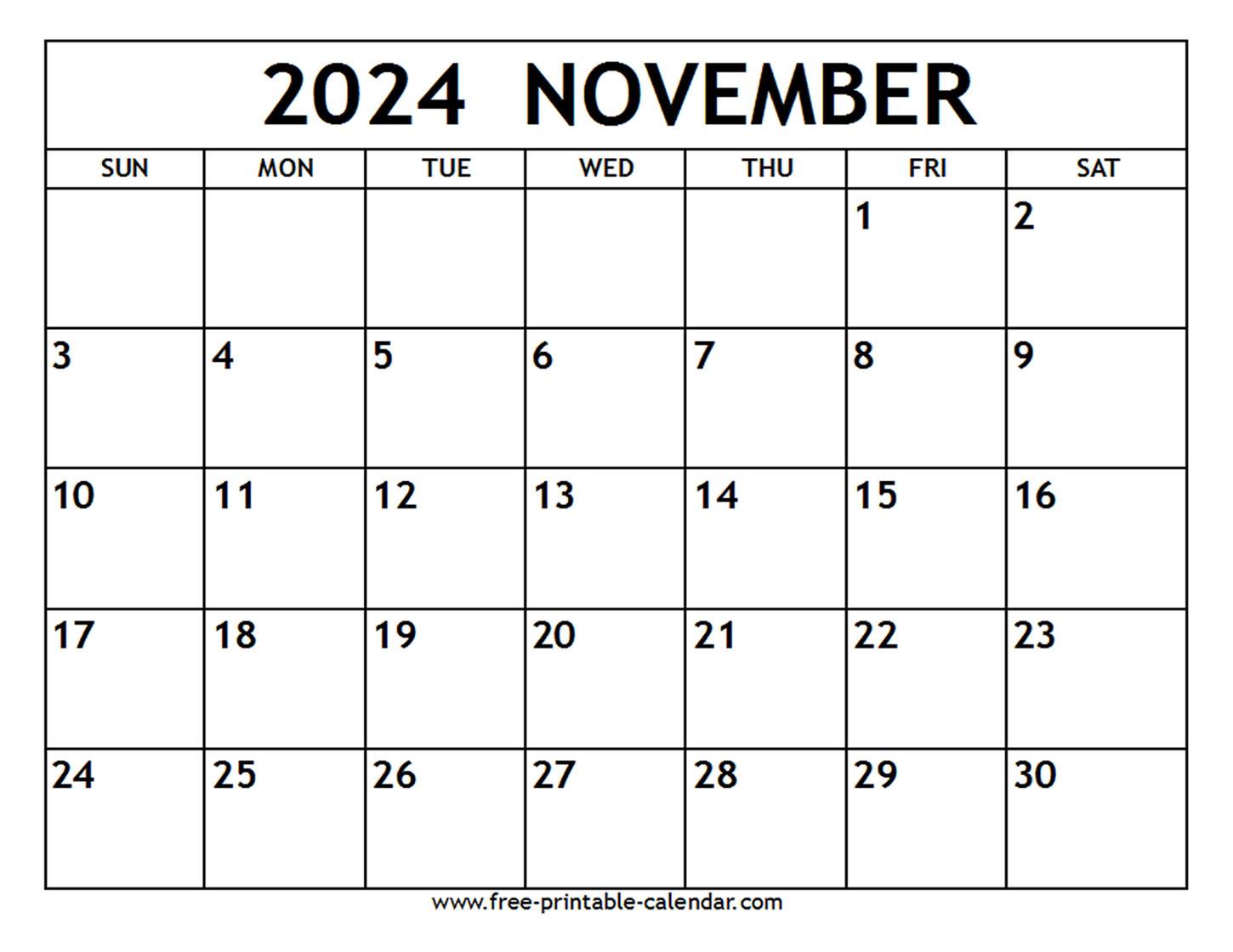 November 2024 Calendar