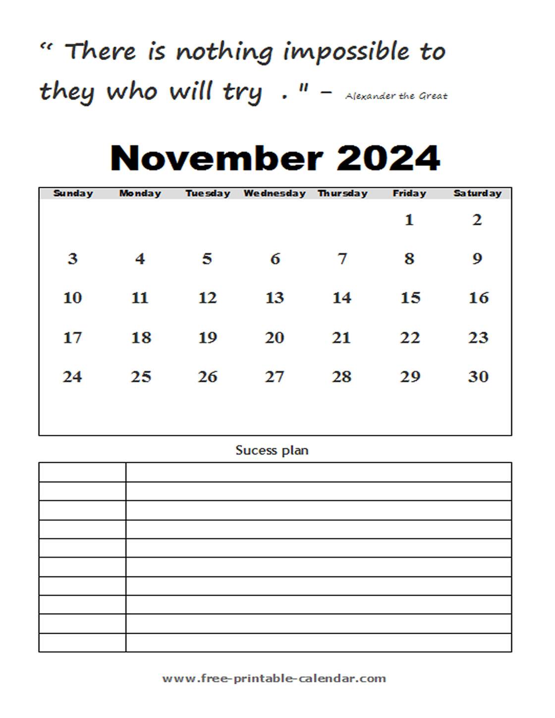 November 2024 Calendars (52 Free Printable PDFs)