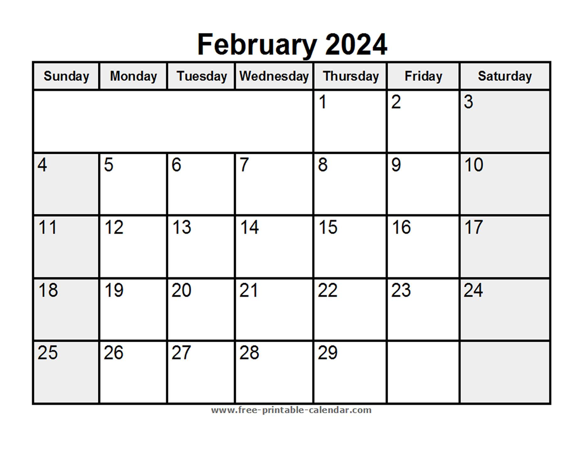 printable february 2024 calendar