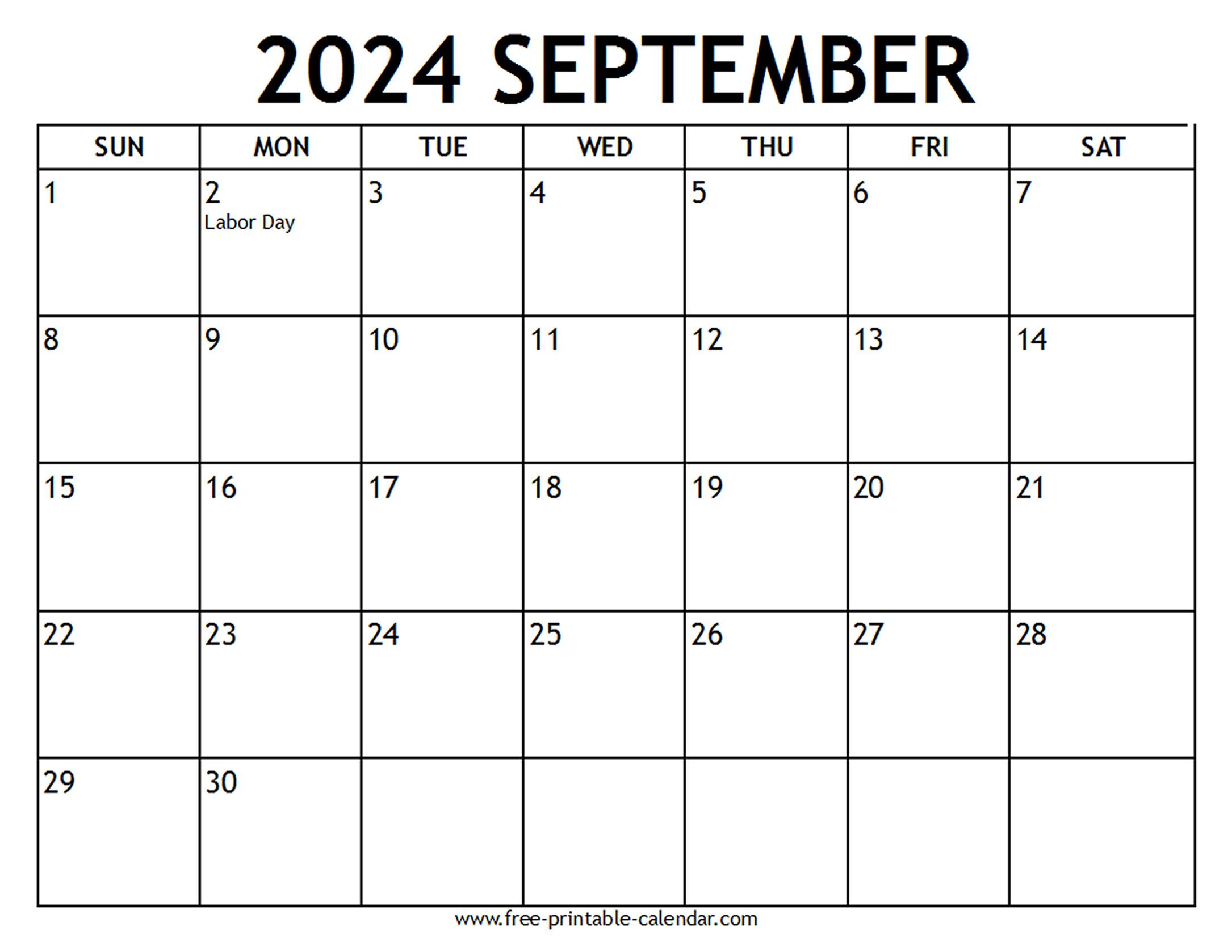 September 2024 Calendar US Holidays