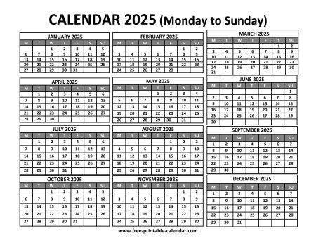2025 calendars