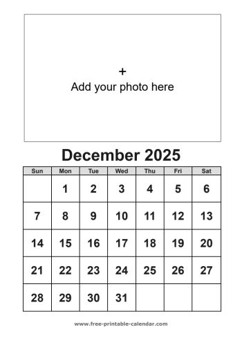 december calendar 2025