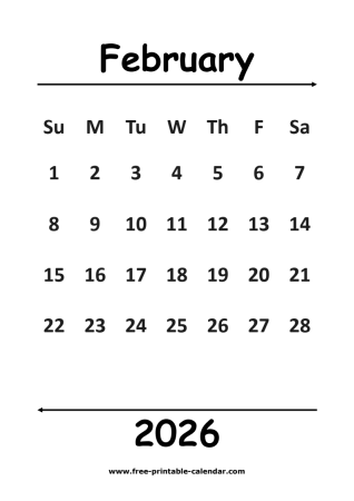 2026 february calendar