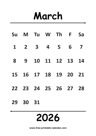 2026 march calendar