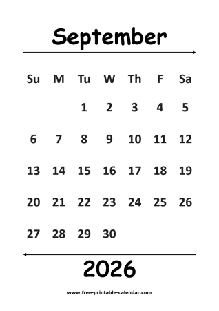 2026 september calendar