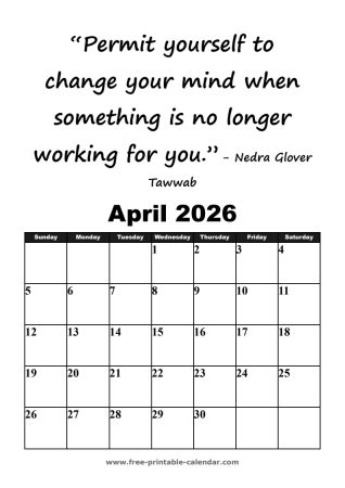 april calendar 2026