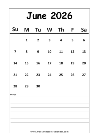 calendar 2026 june