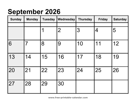 calendar september 2026