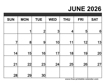 june 2026 calendar printable