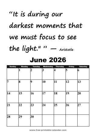 june calendar 2026