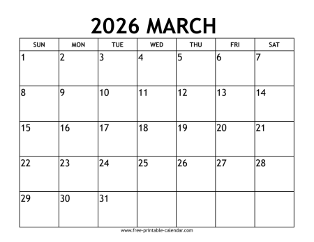 march 2026 calendar With US holidays