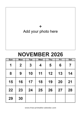 november calendar 2026