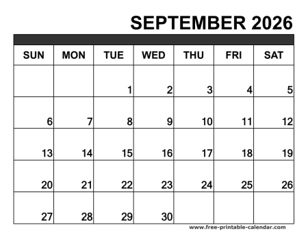 september 2026 calendar printable