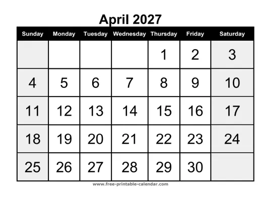 april 2027 portrait calendar