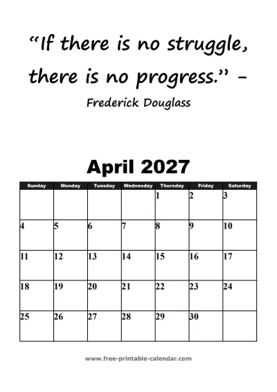 motivational april 2027 calendar