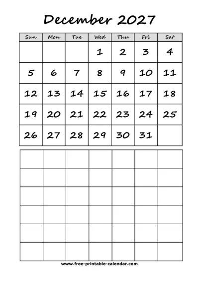 cute december 2027 calendar
