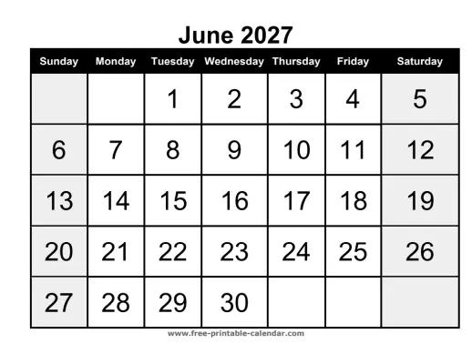 june 2027 portrait calendar