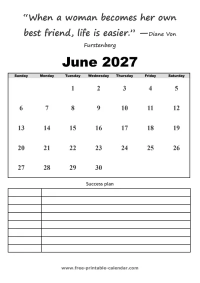 june 2027 calendar with quotes