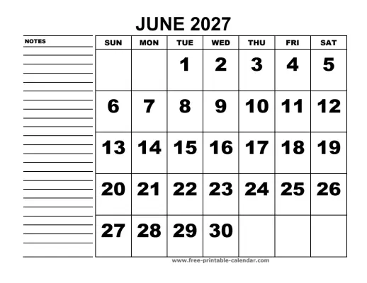 june 2027 planner calendar
