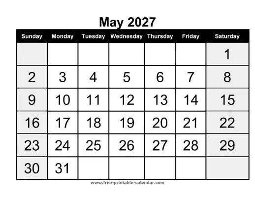 may 2027 portrait calendar