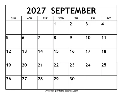 september 2027 calendar